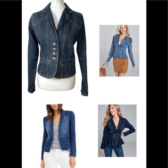 French Cuff Denim Jacket - Picture 1 of 6